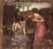 John William Waterhouse Study for Nymphs finding the Head of Orpheus Germany oil painting artist
